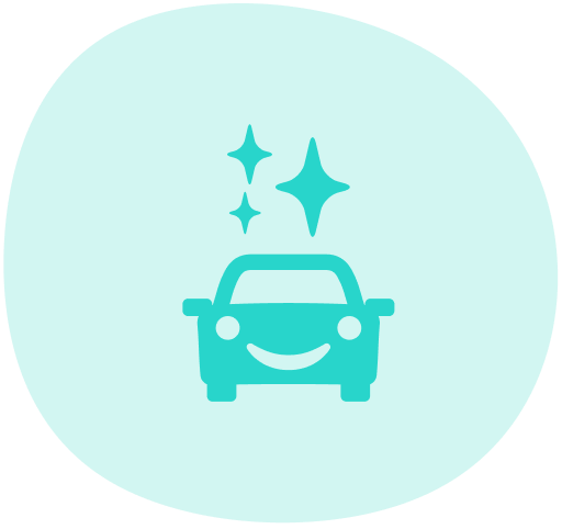 An icon of a sparkling clean car.
